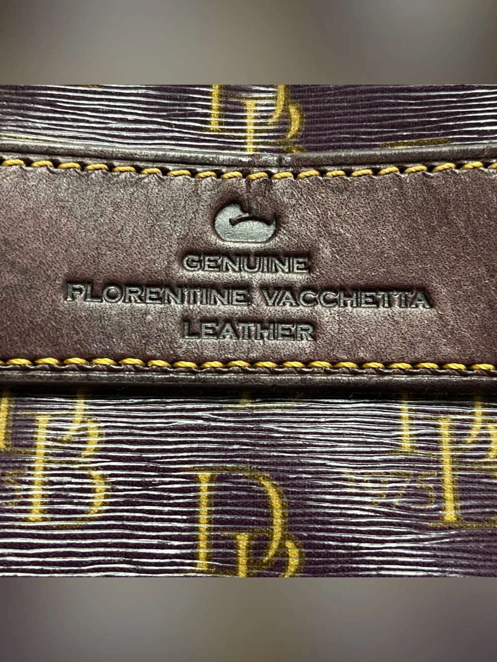 Dooney & Bourke Burgundy 1975 Logo Satchel with Gold Accents
